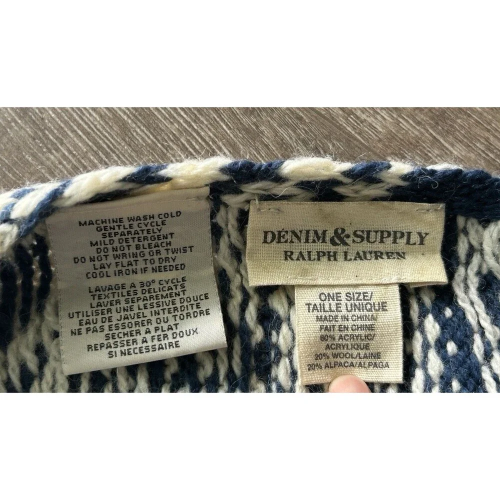 Denim & Supply Ralph Lauren Scarf Fair Isle Wool Alpaca Blend 75”
